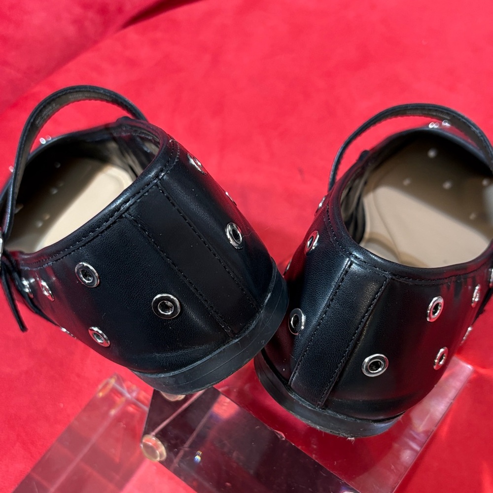 INC International Concepts Black Mary Jane Flats with Silver Grommet Accents - Picture 3 of 9